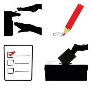 Desinfektionssäulen für die Wahlen & Stimmlokale